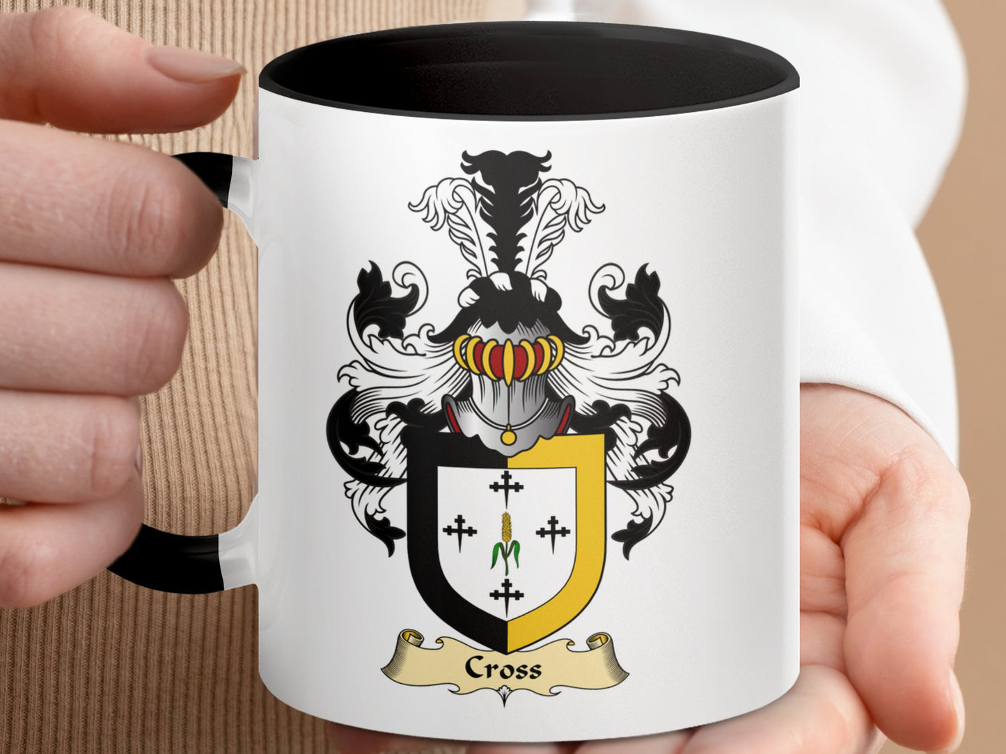 Cross Scottish Clan Coat of Arms Accent Coffee Mug - Living Stone Gifts