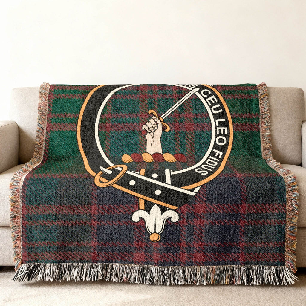 Courageous Emblem Tartan Plaid Sword Woven Blanket