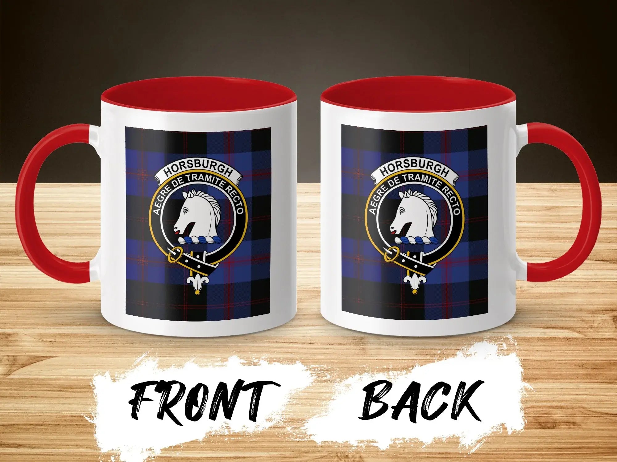 Horsburgh Coat of Arms Plaid Ceramic Coffee Mug