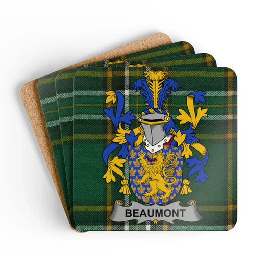 Beaumont Family Crest Plaid Pattern Coasters product