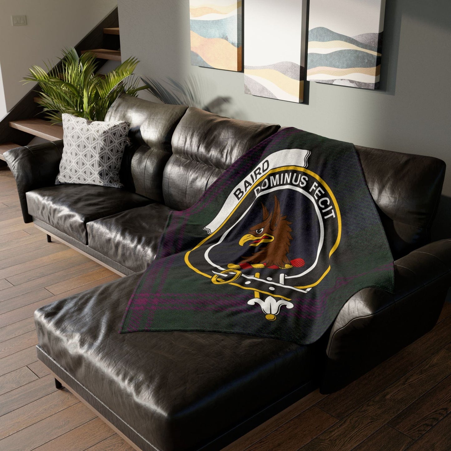 Baird Clan Crest Tartan Scottish Throw Blanket