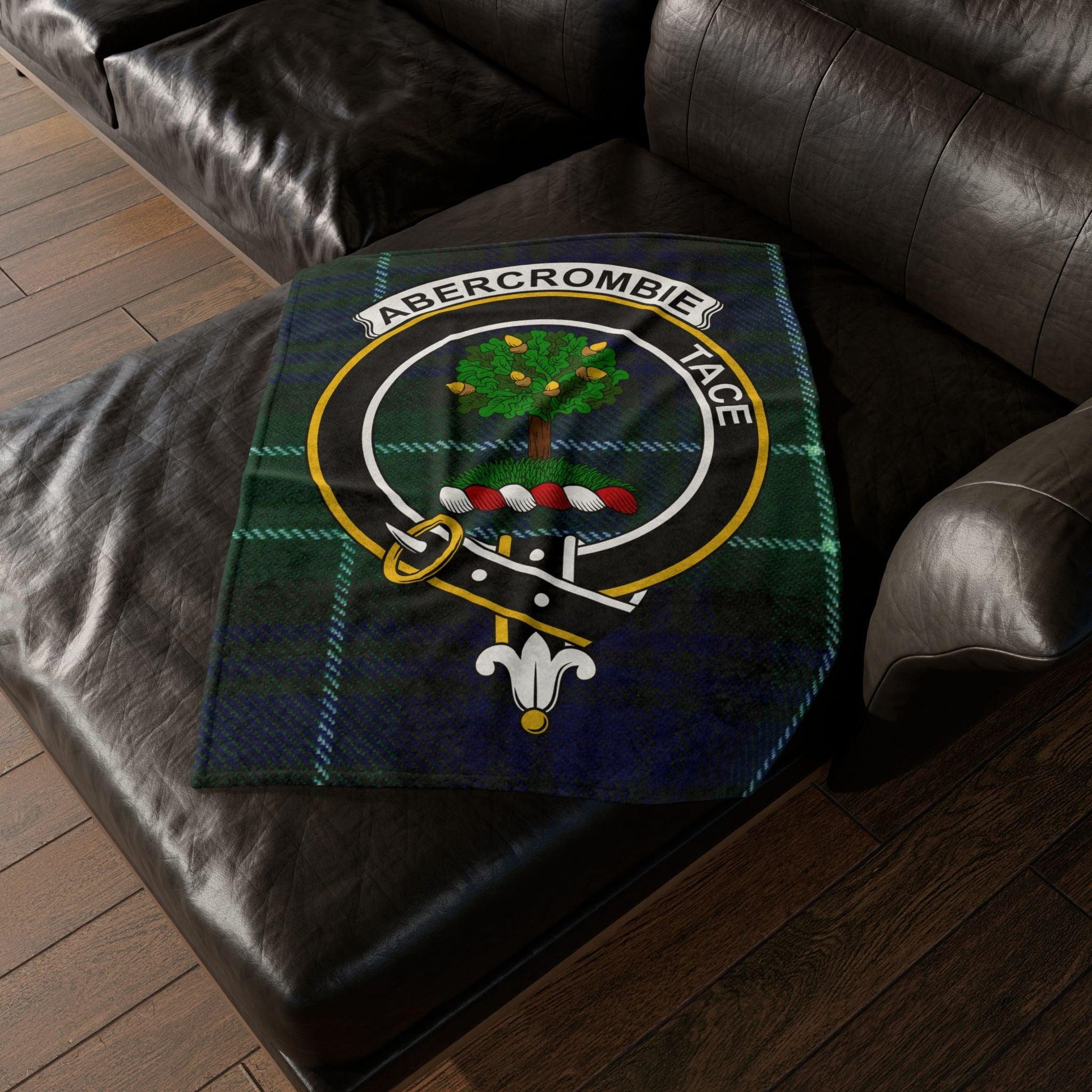 Abercrombie Clan Crest Scottish Tartan Blanket - Celtic Ancestry Gifts