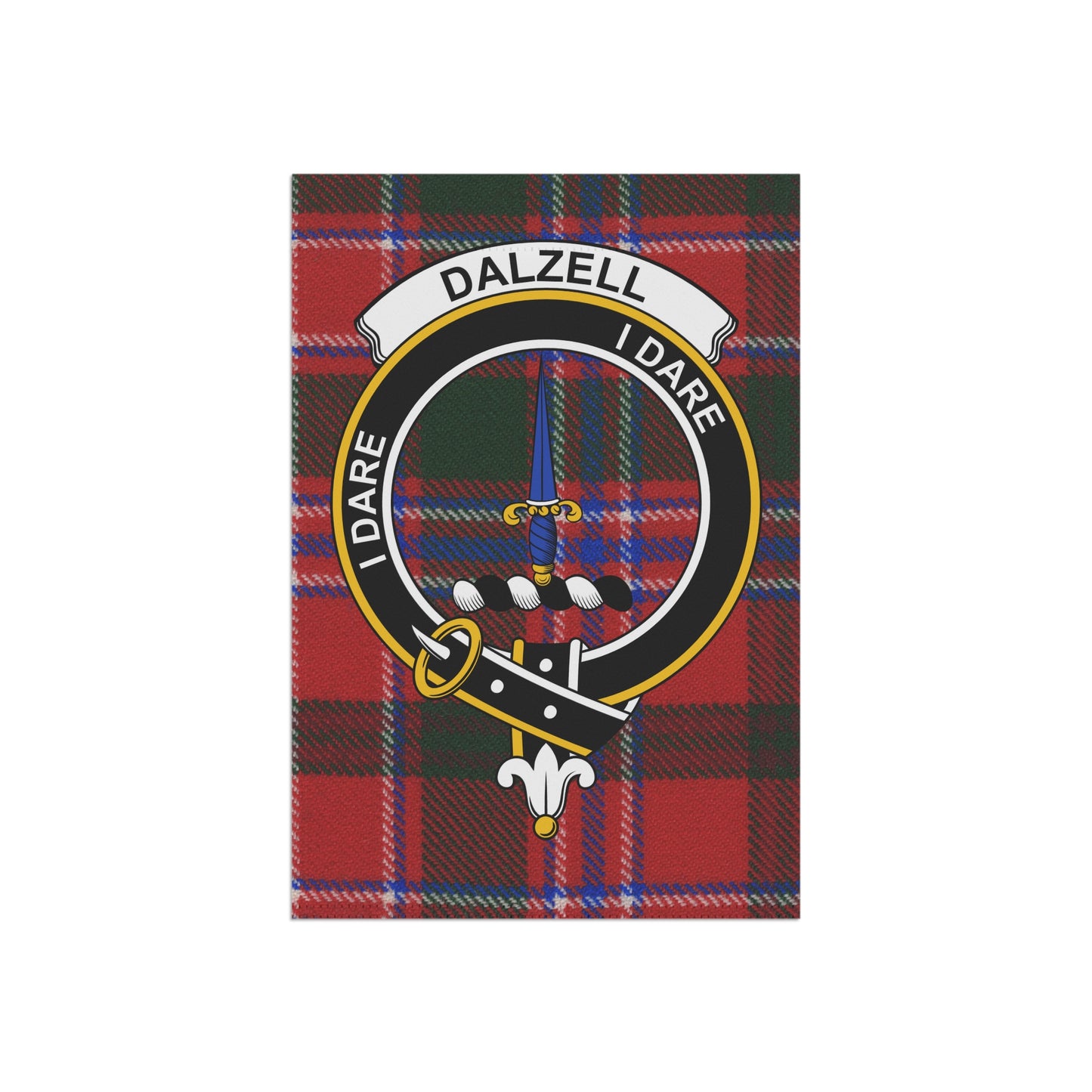 Dalzell Clan Scottish Tartan Crest Garden Flag