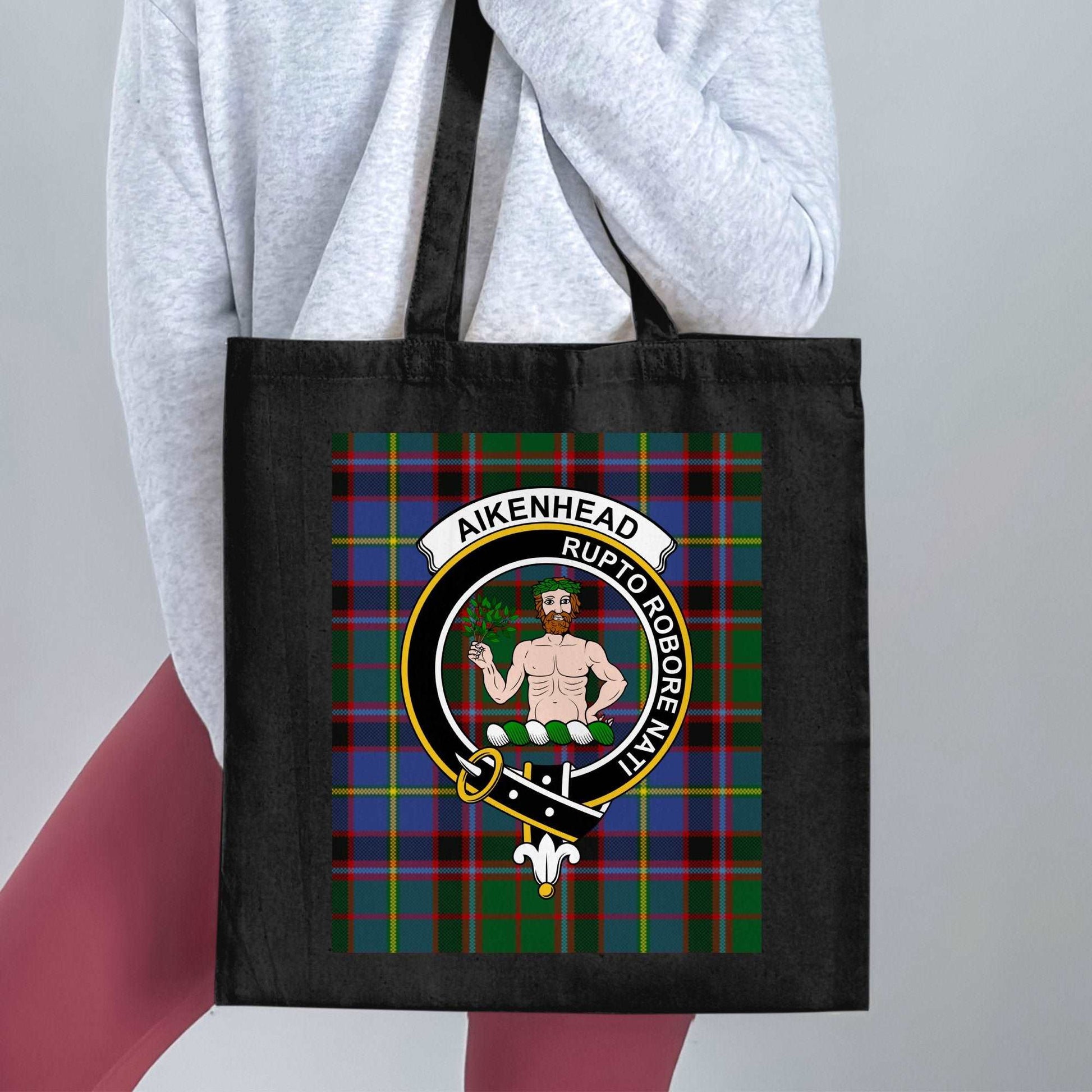 Aikenhead Clan Crest Tartan Pattern Tote Bag - Living Stone Gifts