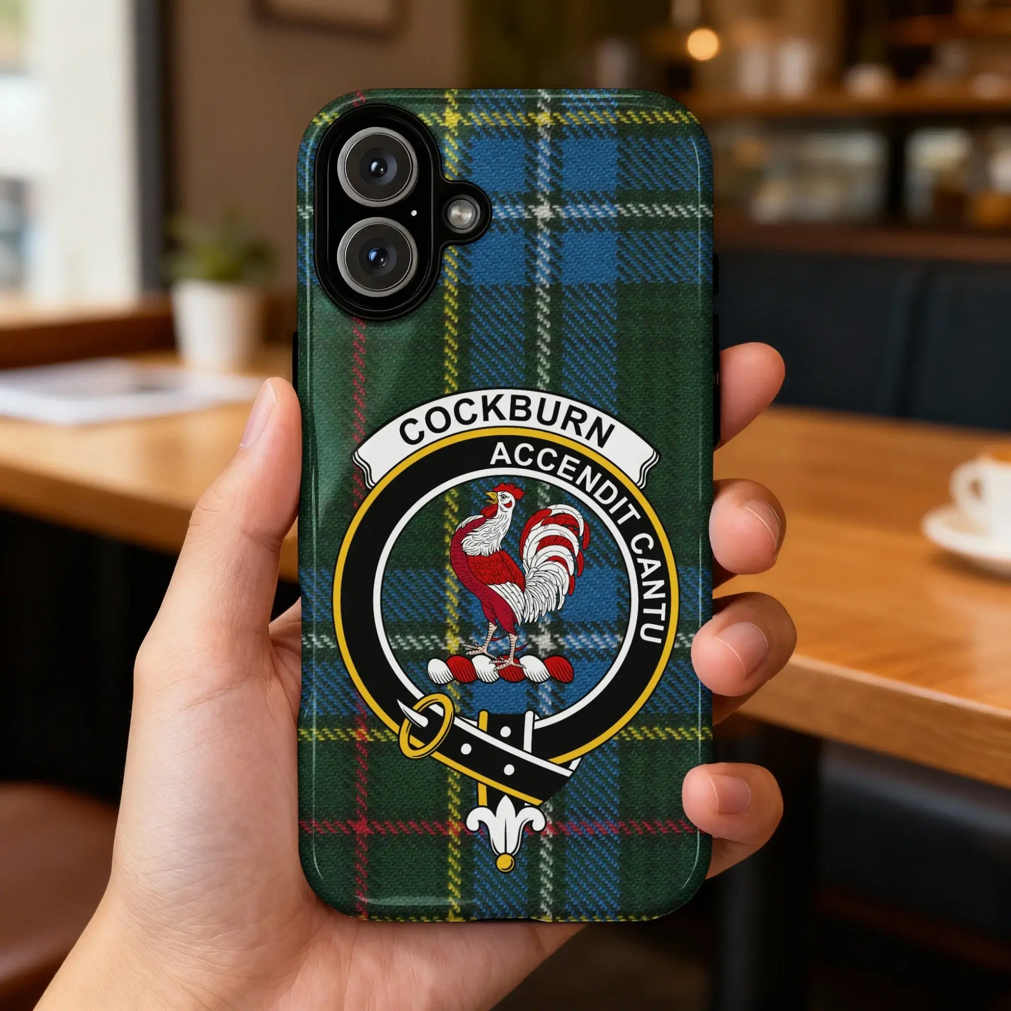 Cockburn Crest Tartan Design Phone Case