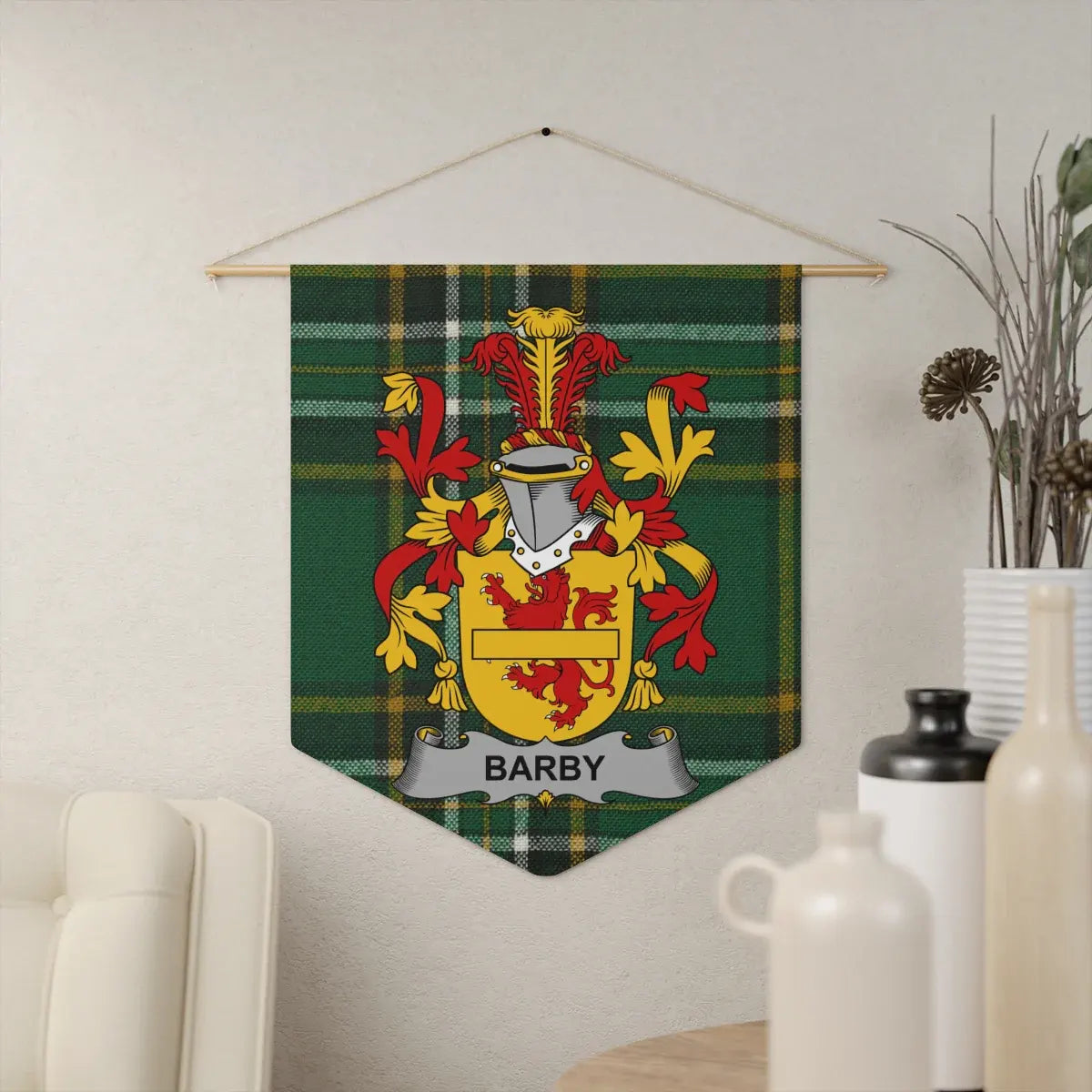 Vintage Family Crest Tartan Wall Banner product