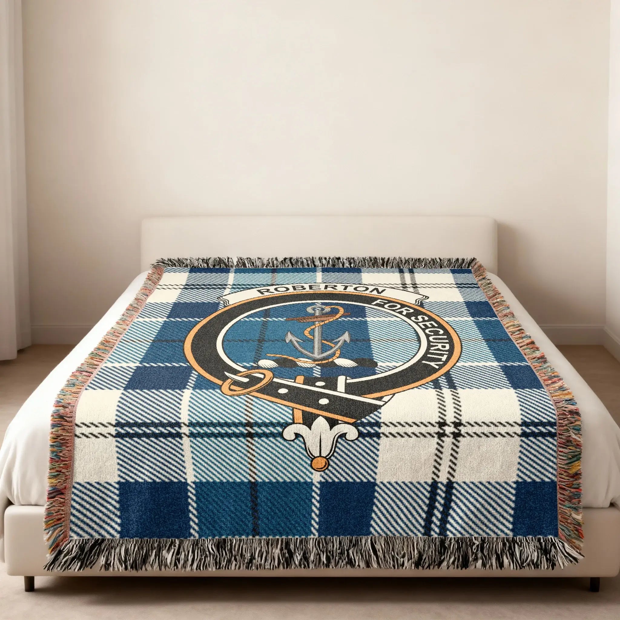 Blue Plaid Anchors Design Roberton For Security Blanket