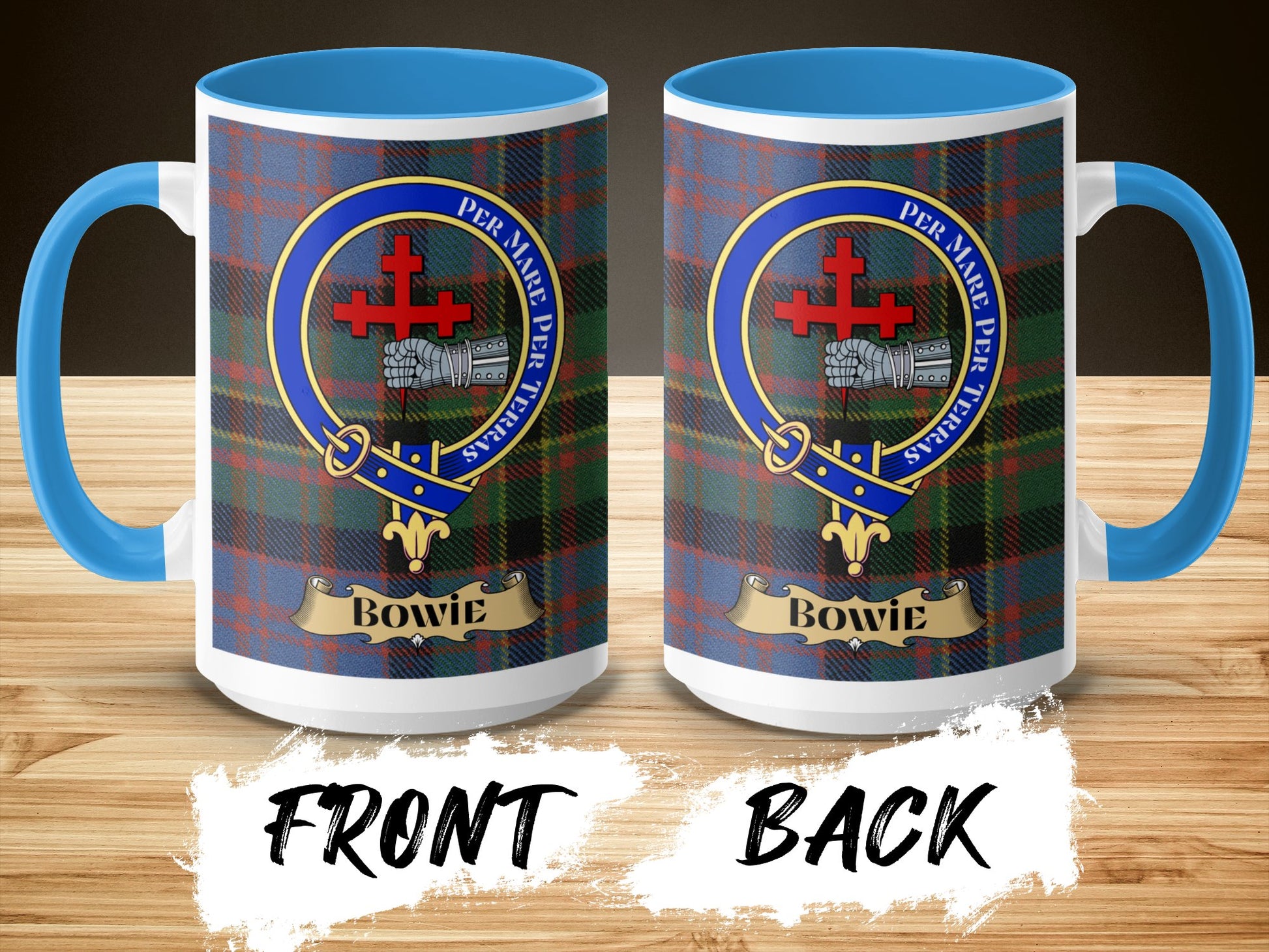 Scottish Clan Crest Tartan Design Bowie Mug - Living Stone Gifts