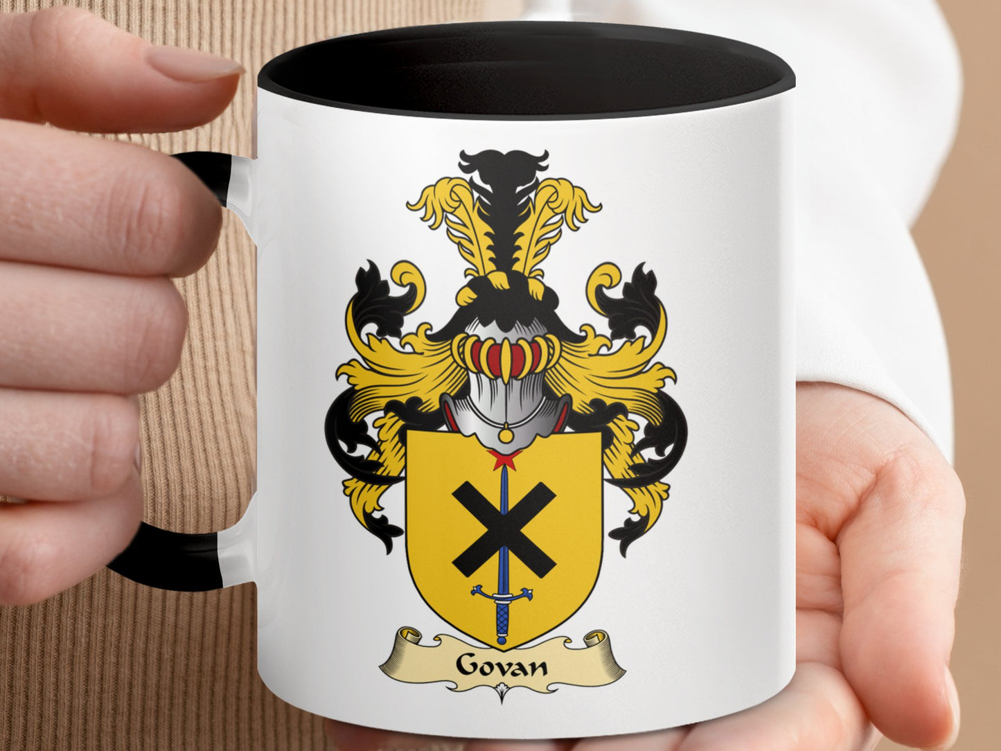 Govan Scottish Clan Crest Accent Coffee Mug - Living Stone Gifts