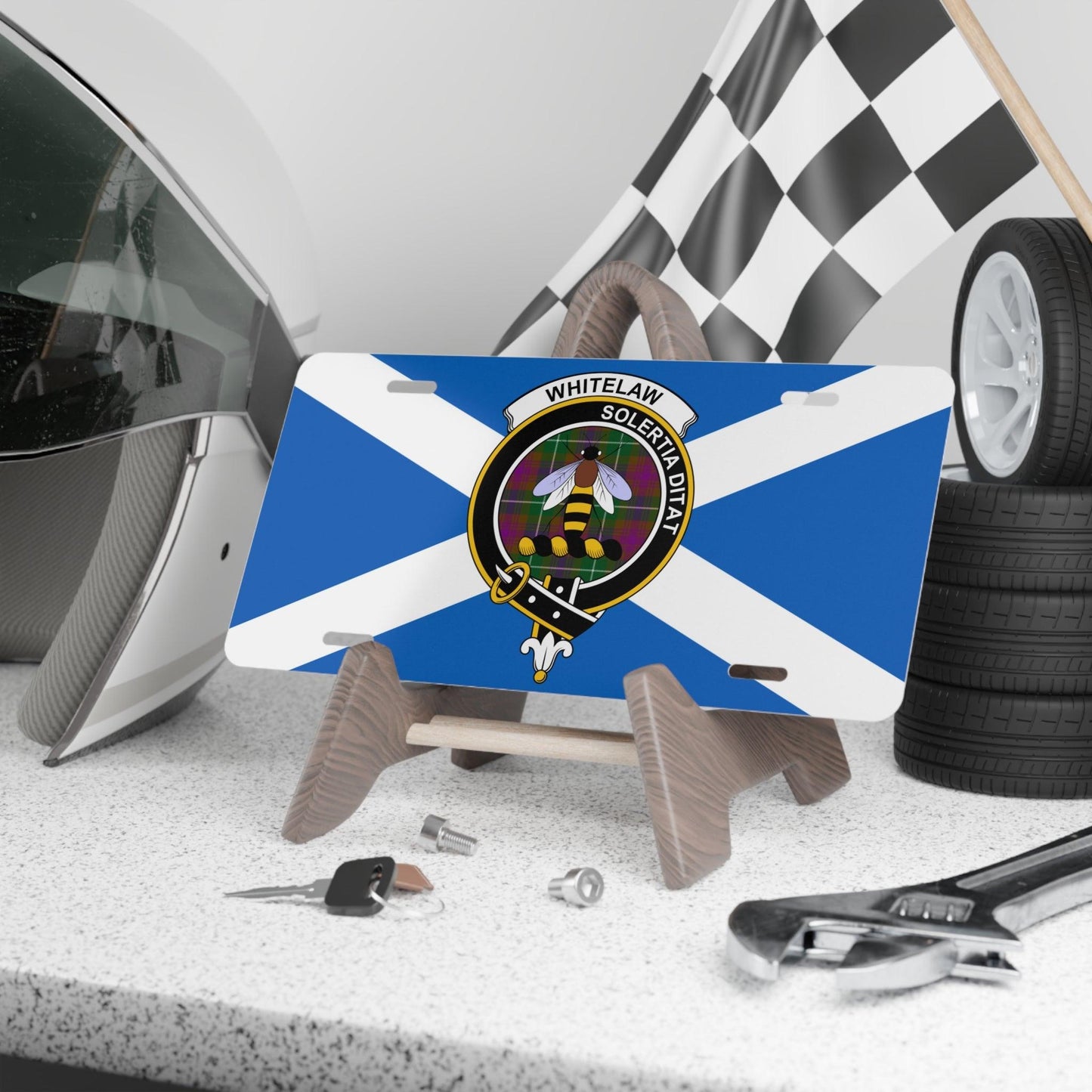 Choose Any Clan Scottish Tartan Crest License Plate - Celtic Ancestry Gifts