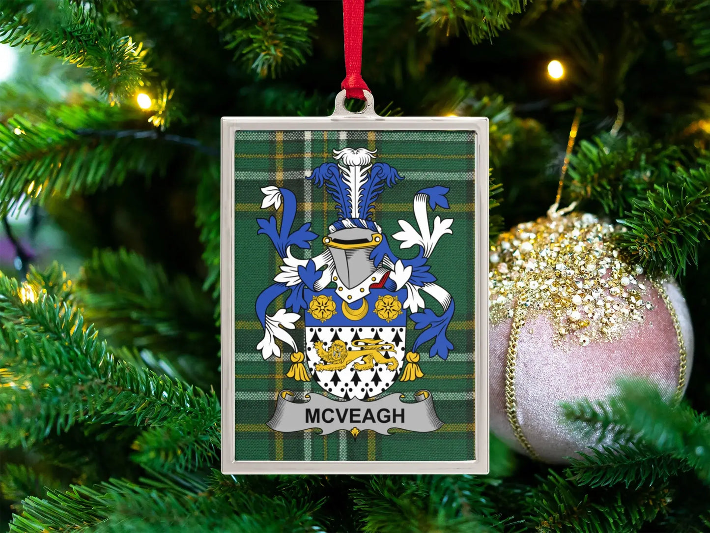 McVeagh Family Crest Hanging Tree Ornament product type