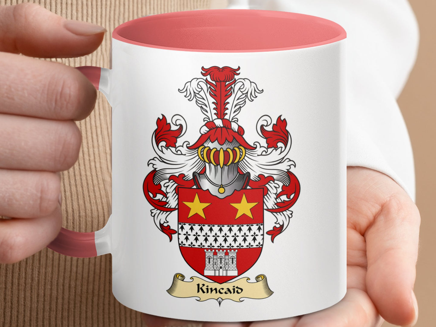 Clan Kincaid Scottish Coat of Arms Accent Mug - Living Stone Gifts