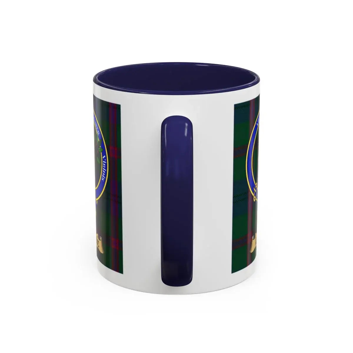 Laurie clan crest mug shown in 11 oz and 15 oz sizes