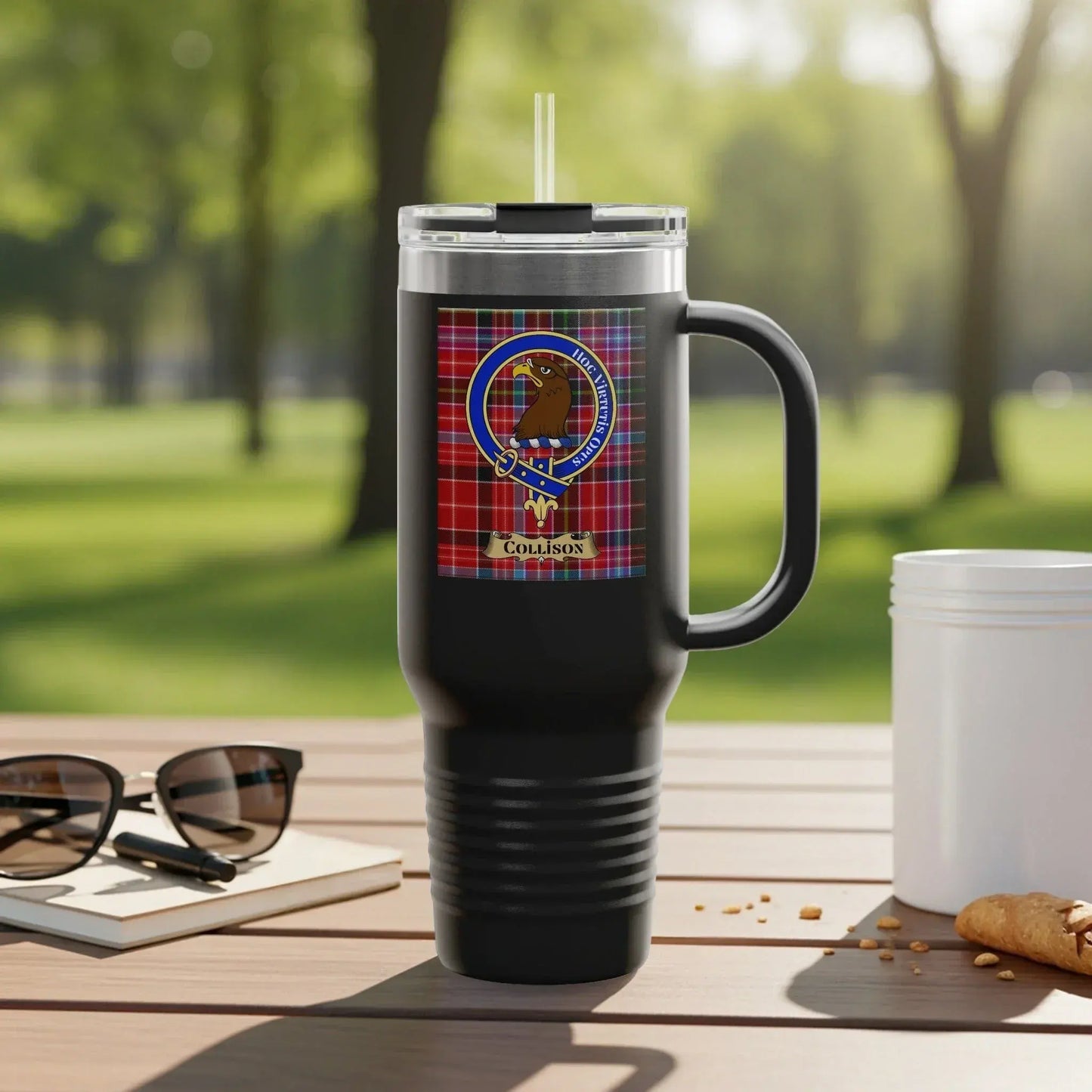 Large Travel Tumbler With Handle and Straw product