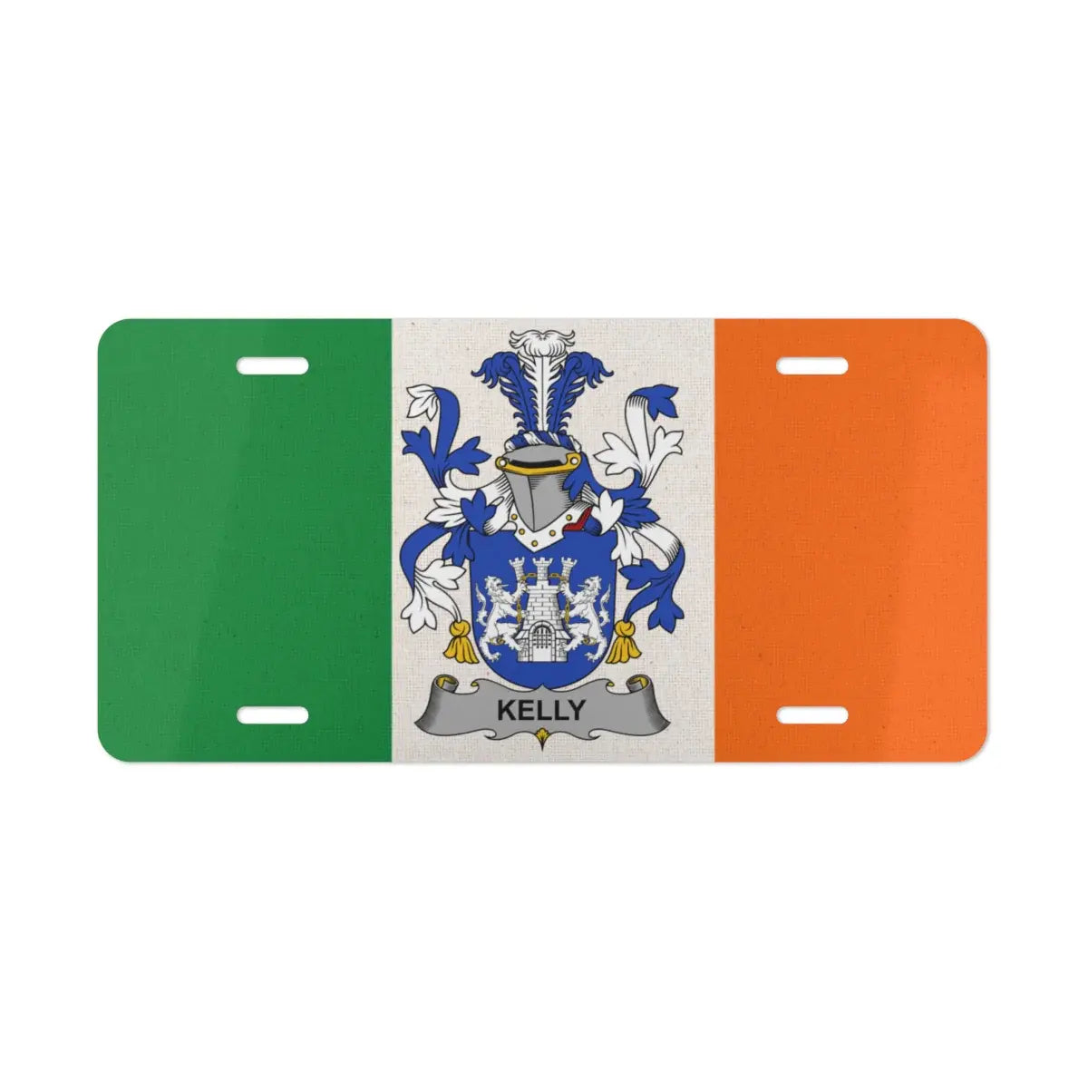 Kelly Coat of Arms with Irish Flag License Plate product