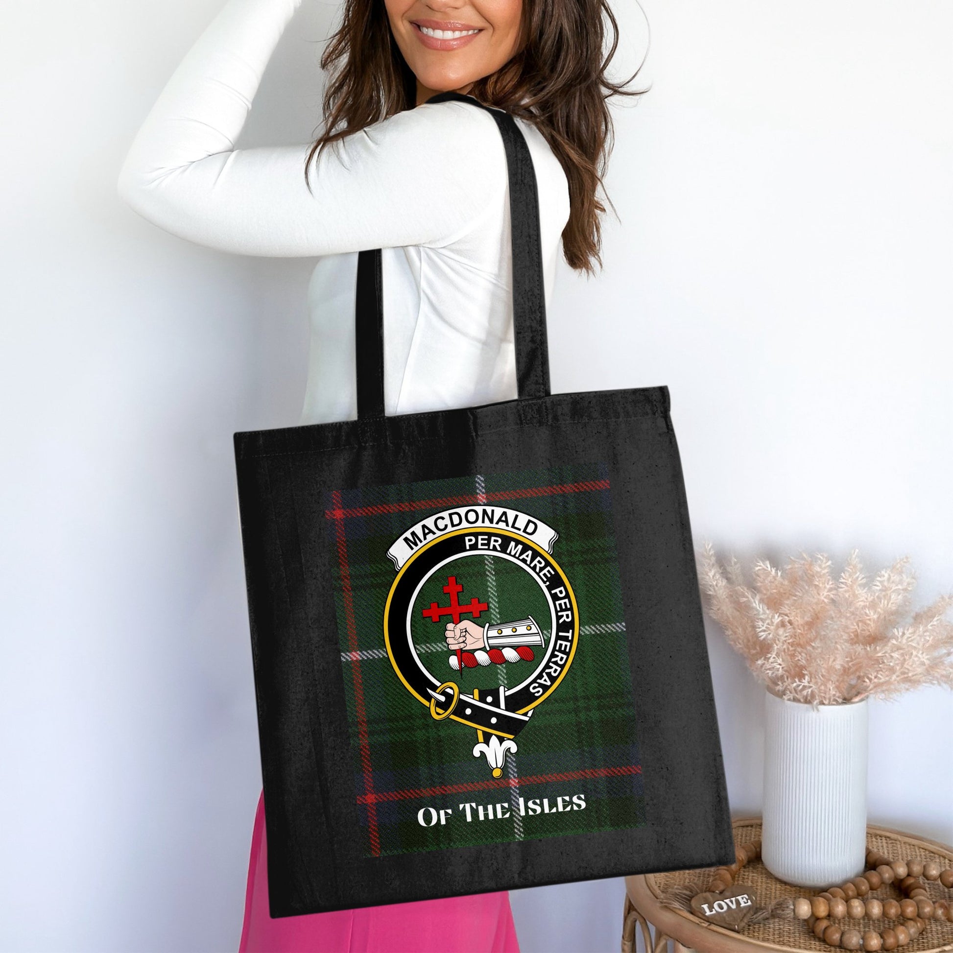 Clan MacDonald Scottish Crest Tartan Tote Bag - Living Stone Gifts