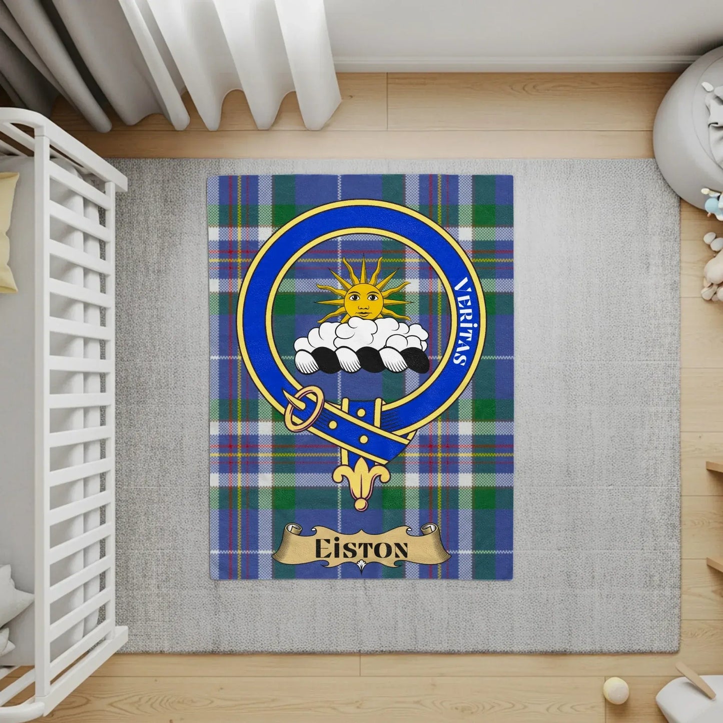Veritas Clan Eiston Badge Plaid Print Floor Rug product