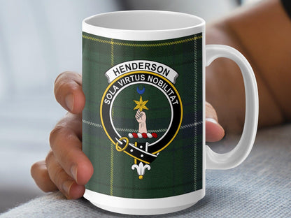 Henderson Clan Crest Tartan Plaid Mug with Scottish Pride - Living Stone Gifts