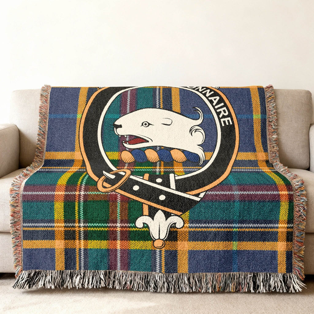 Bethune tartan woven heirloom blanket — fringe edge detail, three sizes