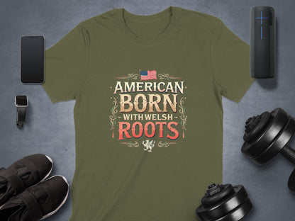 Patriotic American Born With Welsh Roots Graphic T-Shirt - Living Stone Gifts