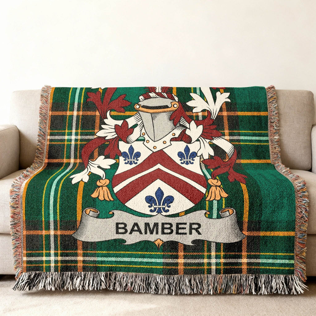 Bamber Family Crest Green Plaid Custom Blanket product type