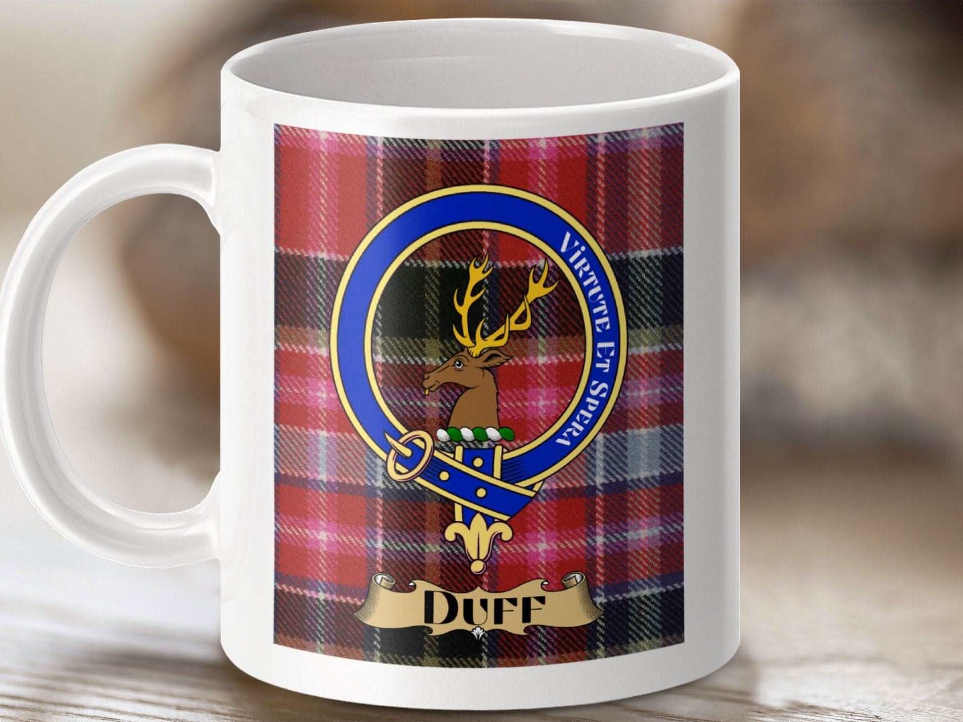Duff Clan Tartan Mug with Family Crest product