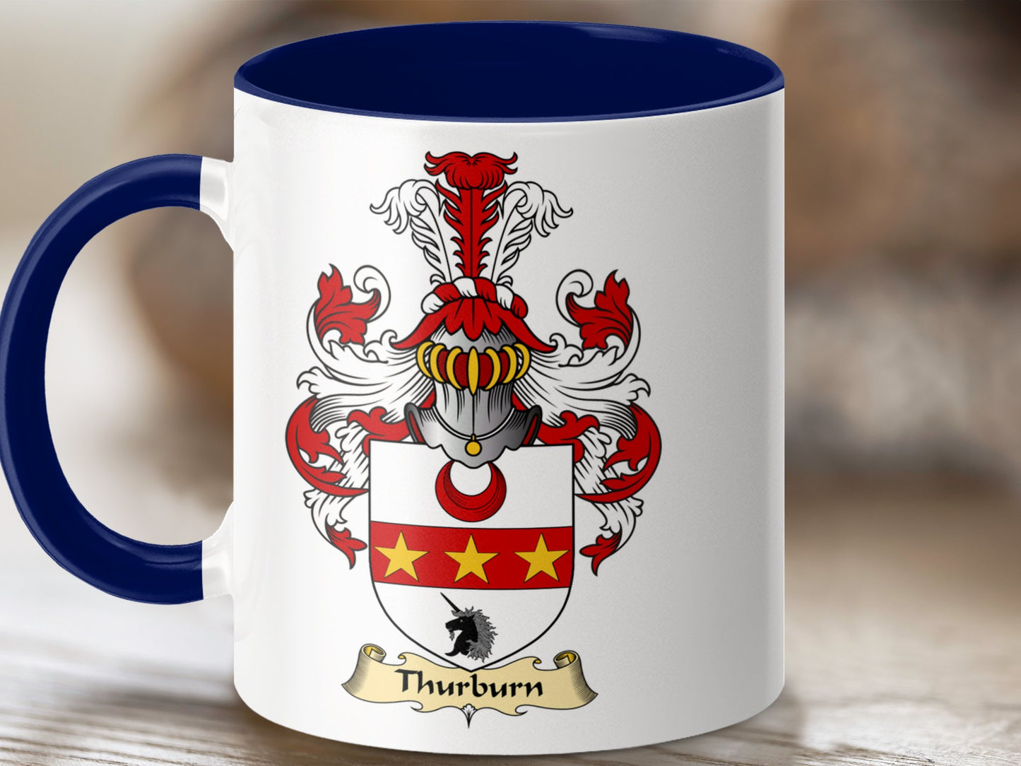 Unique Thurburn Family Scottish Coat of Arms Mug - Living Stone Gifts