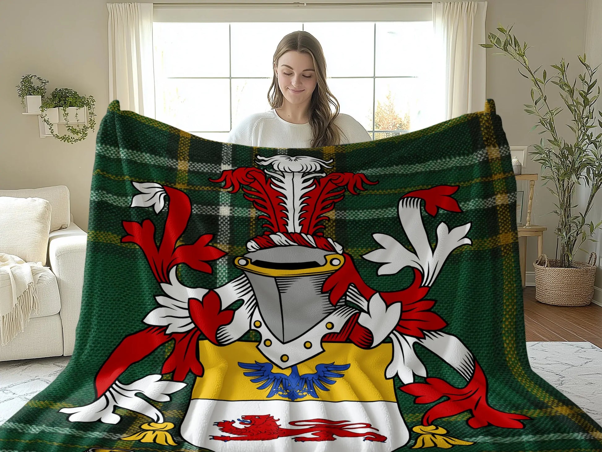 Family Crest Design Blanket Cozy Warm Bedding Product