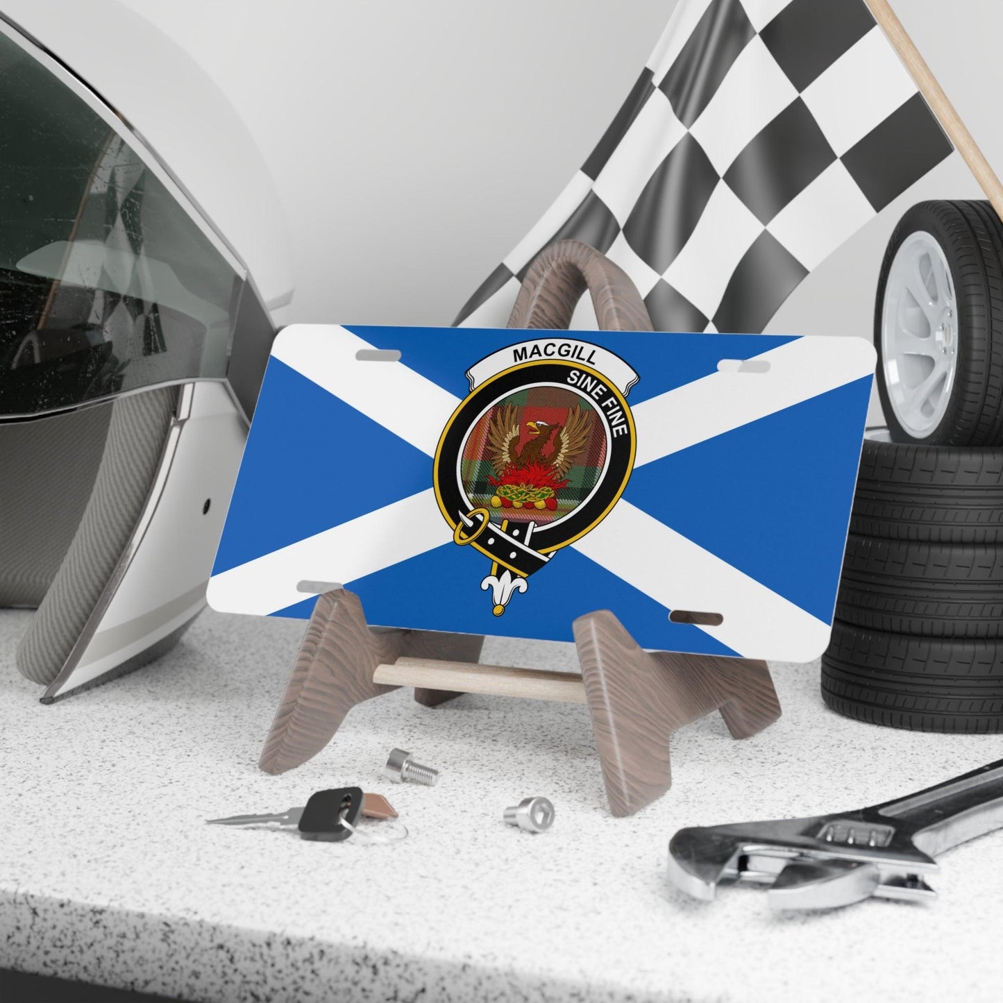 Choose Any Clan Scottish Tartan Crest License Plate - Celtic Ancestry Gifts