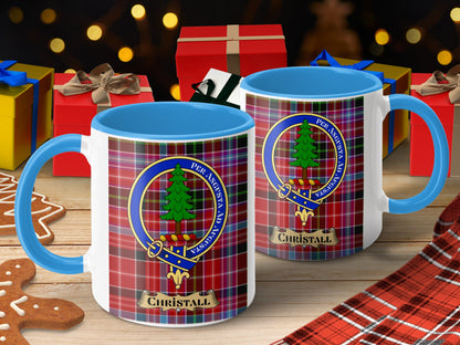 Clan Chrystall Scottish Tartan Crest Mug - Living Stone Gifts