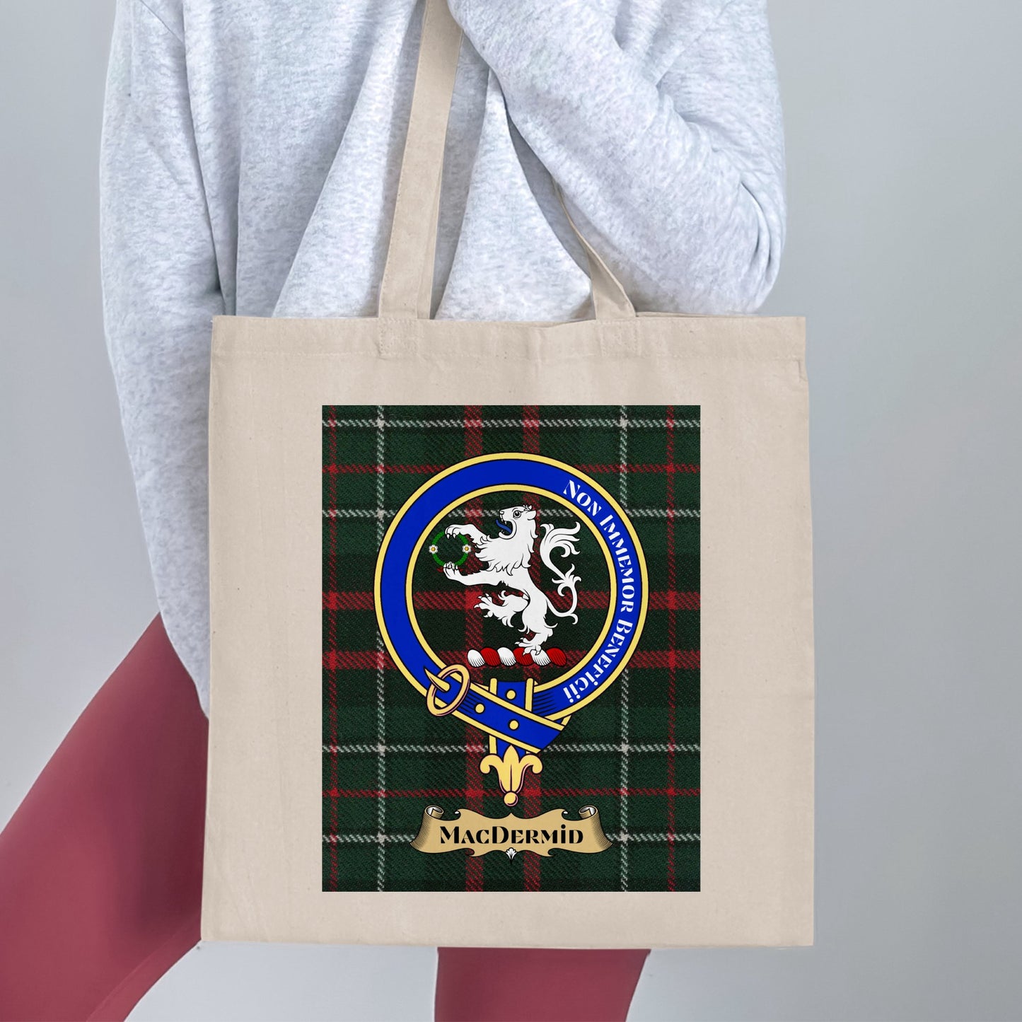 Clan MacDermid Scottish Crest Tartan Tote Bag - Living Stone Gifts