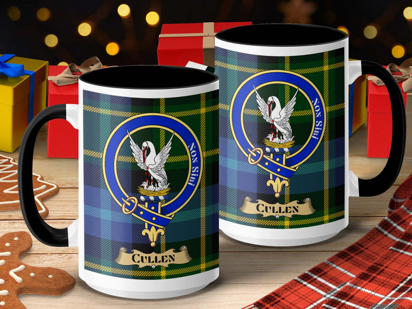 Clan Cullen Scottish Tartan Crest Mug - Living Stone Gifts