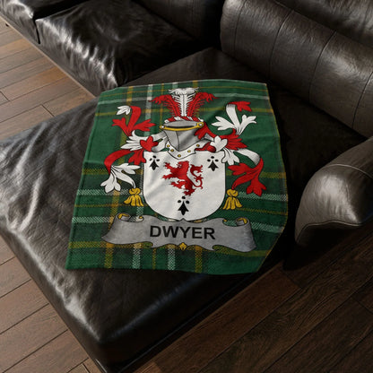 Dwyer Surname Irish Coat Of Arms Tartan Blanket