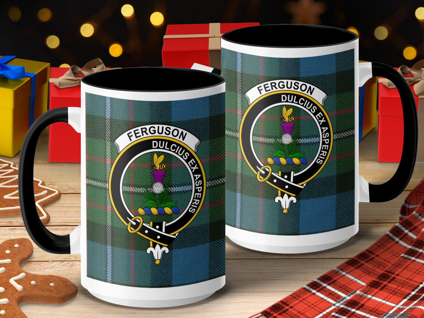 Clan Fergusson Scottish Tartan Crest Emblem Mug - Living Stone Gifts