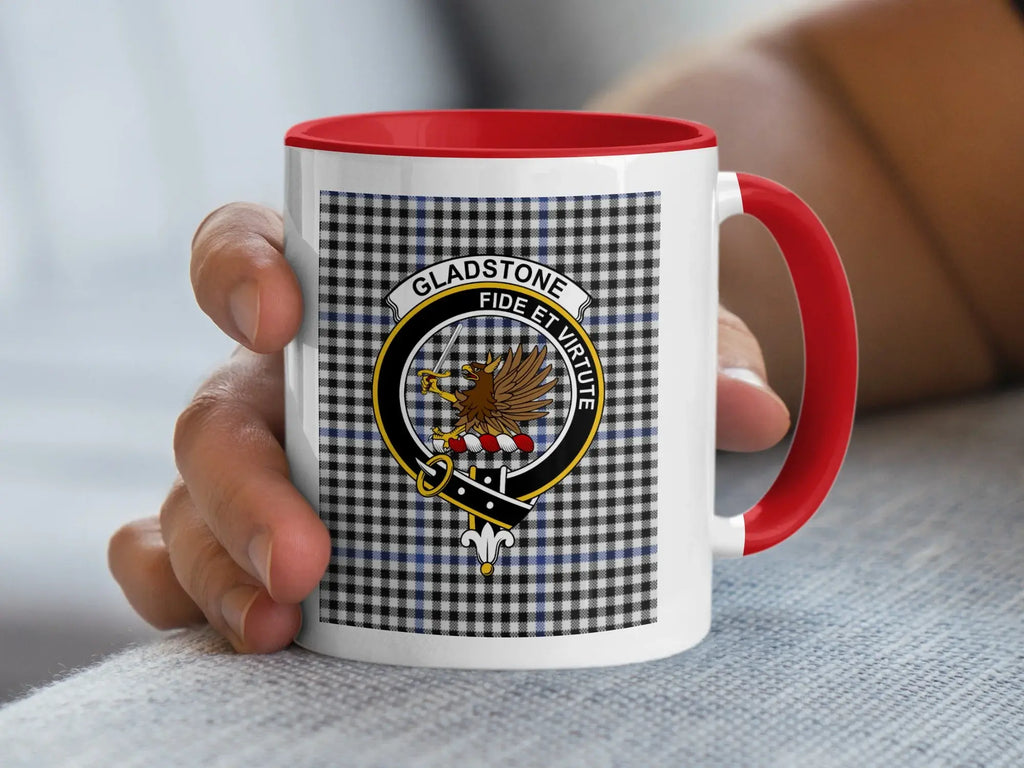 Gladstone Fide Et Virtute Crest Plaid Mug