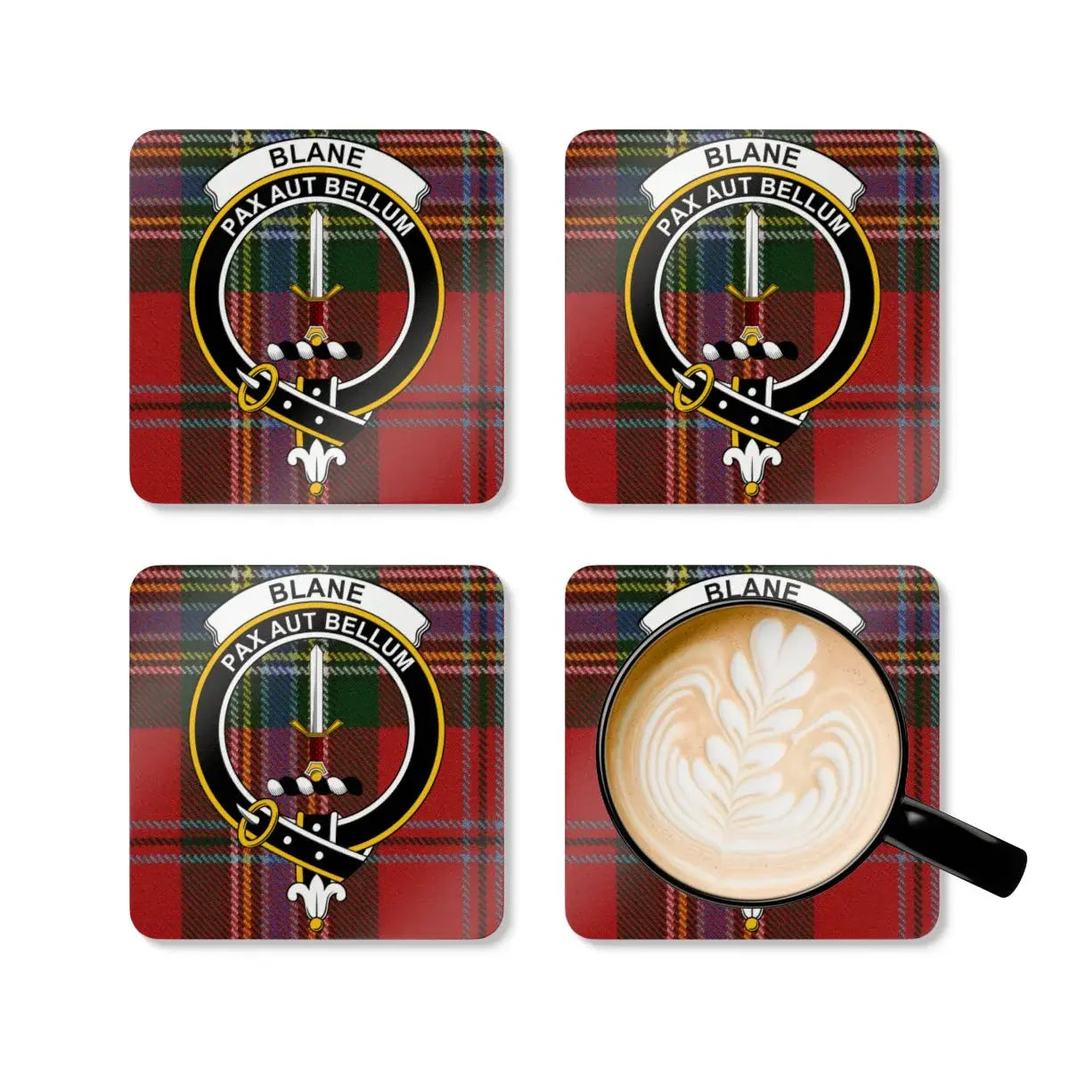 Clan Blane Pax Aut Bellum Tartan Coaster Set product type