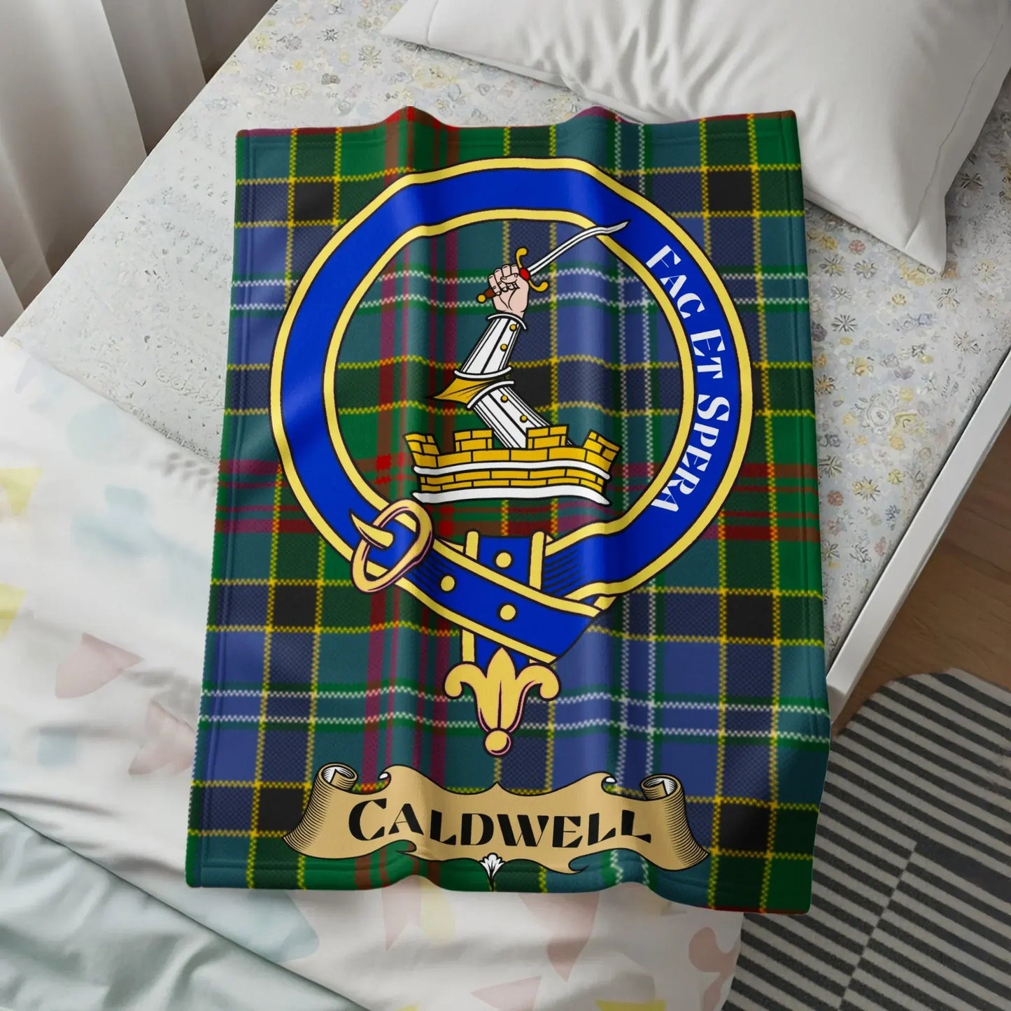 Caldwell Crest Tartan Pattern Bed Comforter product