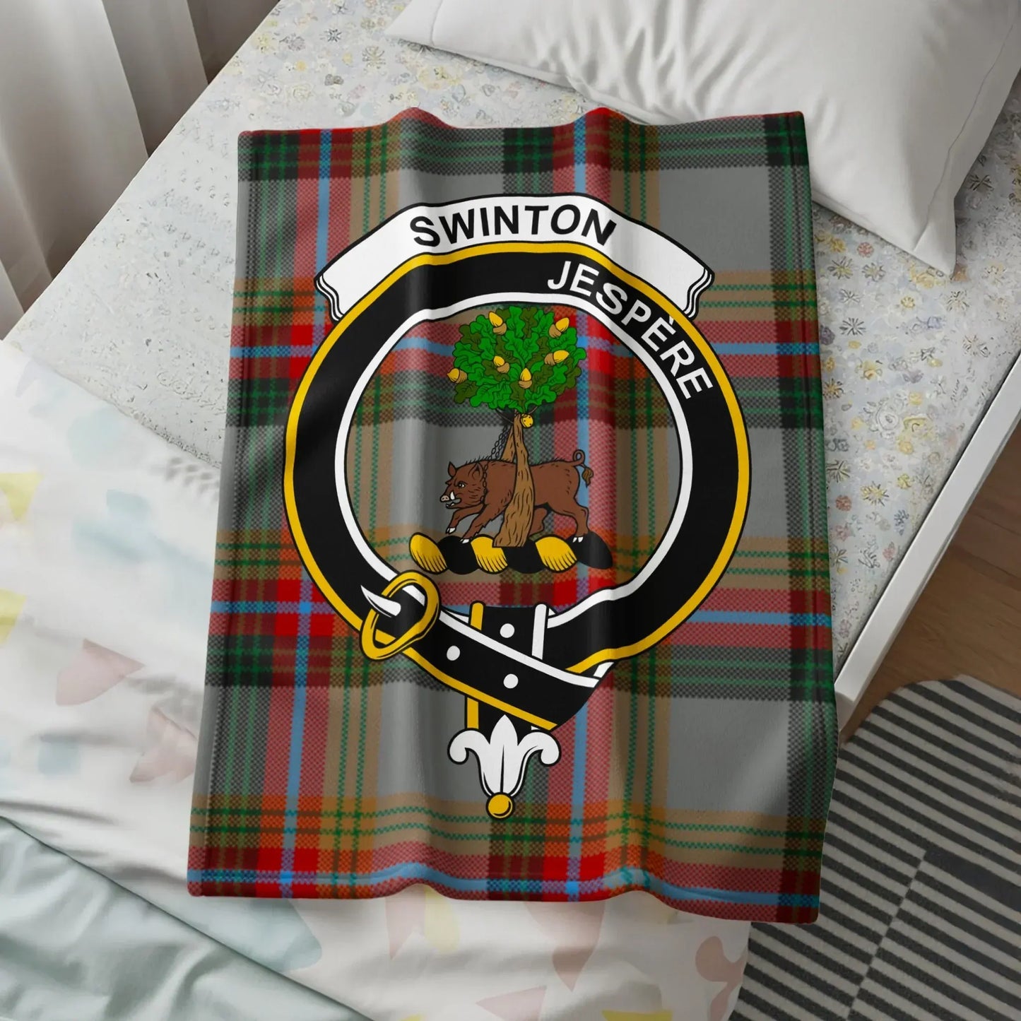 Swinton Jespere Crest Plaid Design Throw Blanket product