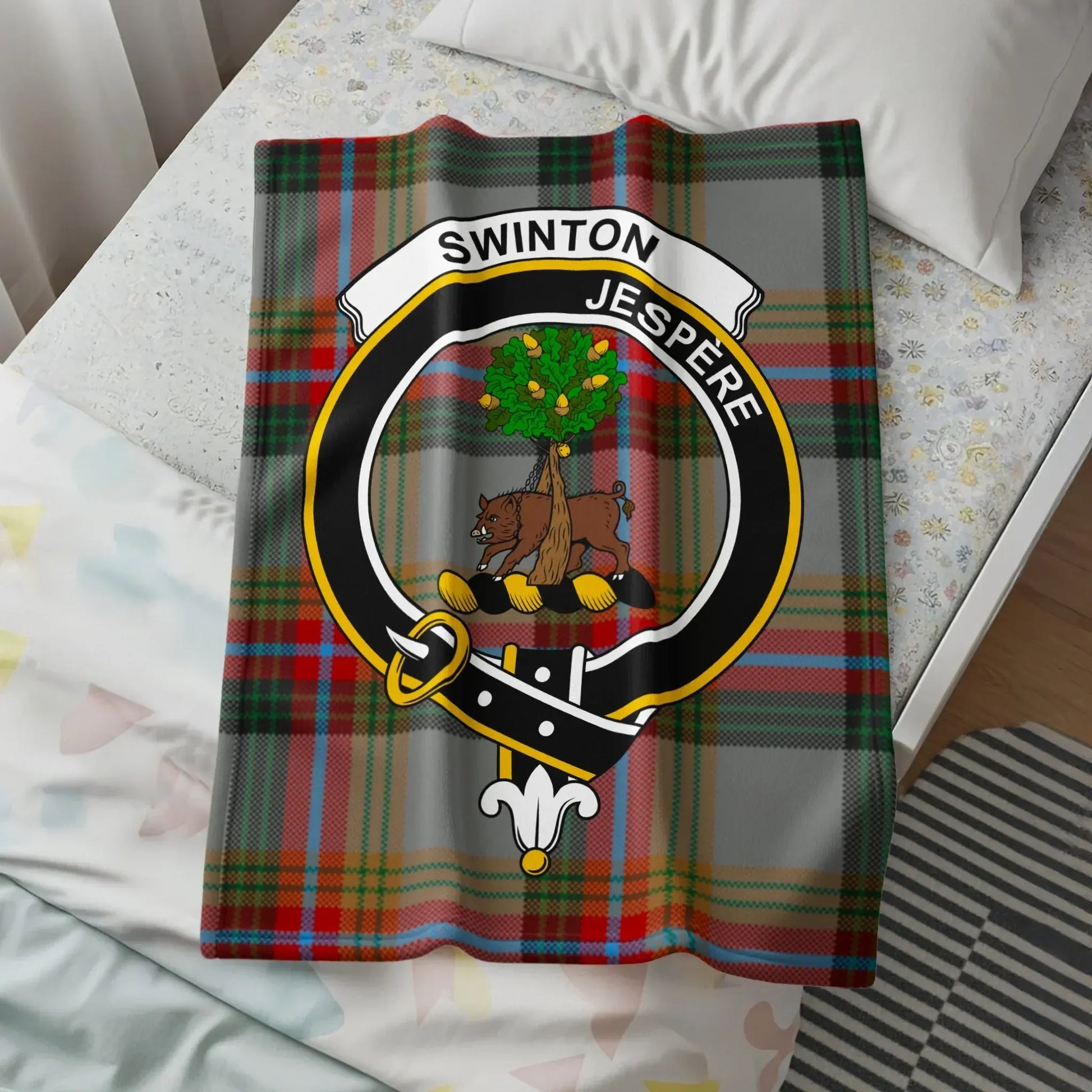 Swinton Jespere Crest Plaid Design Throw Blanket product