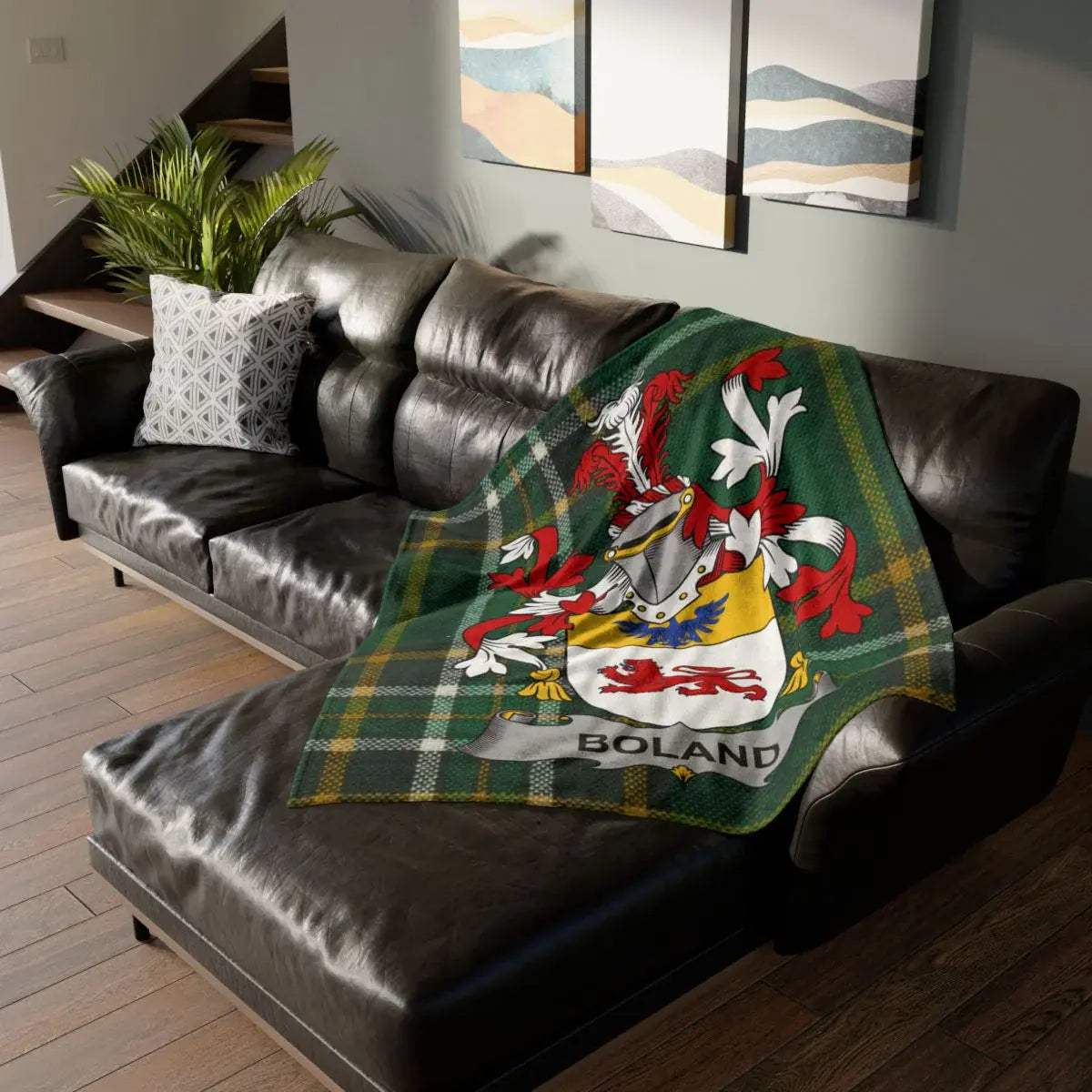 Boland Family Crest Tartan Blanket Couch Decor product type