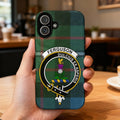 Ferguson clan crest tartan phone case — edge-to-edge design with Dulcius Ex Asperis motto