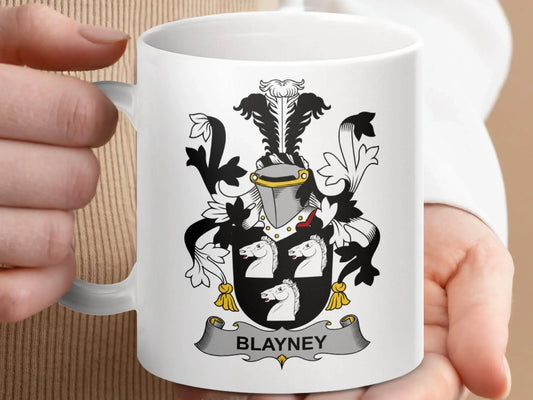 Blayney Surname Family Crest Mug - Celtic Ancestry Gifts