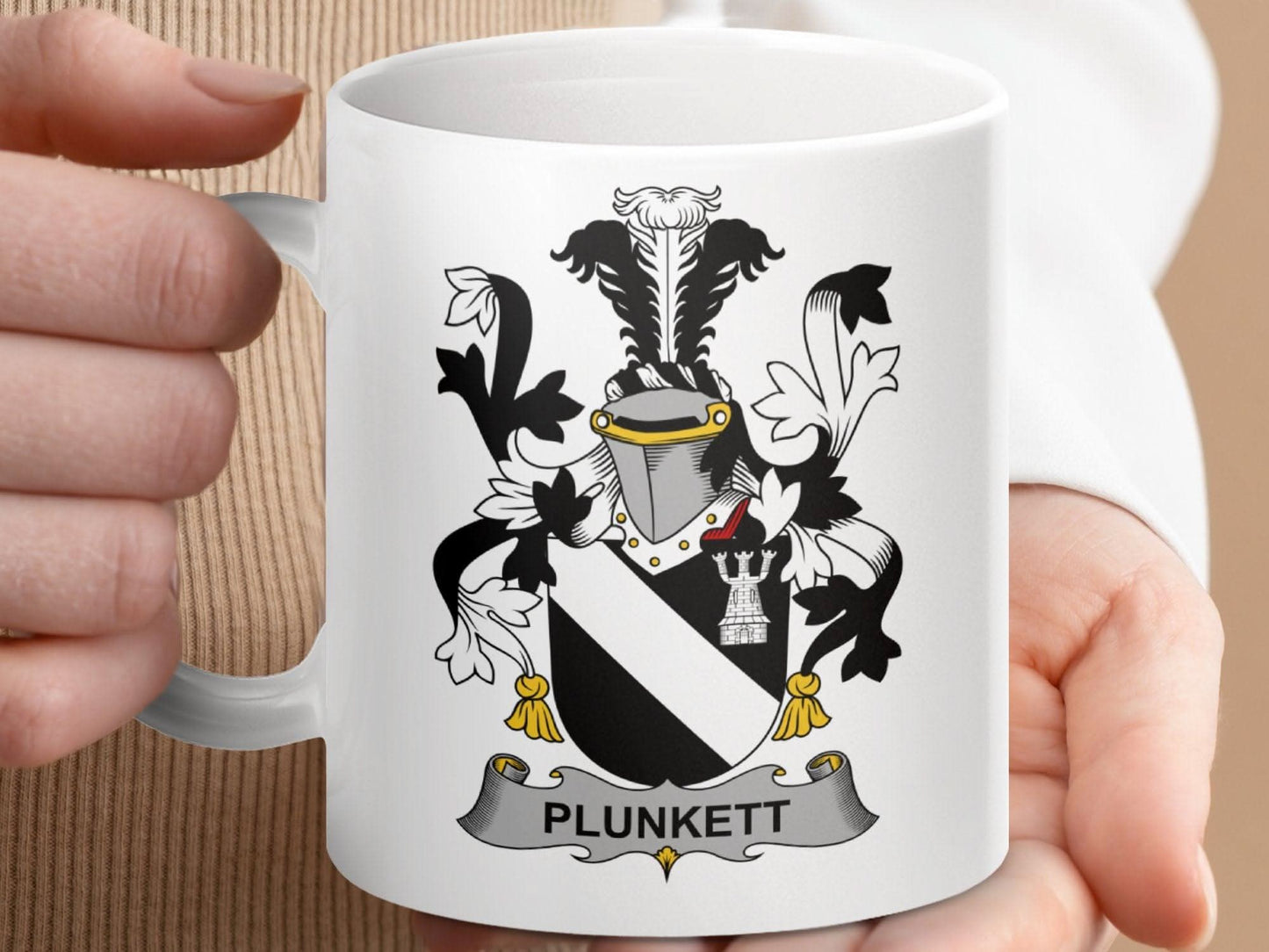 Plunkett Family Irish Heraldic Crest Mug - Celtic Ancestry Gifts