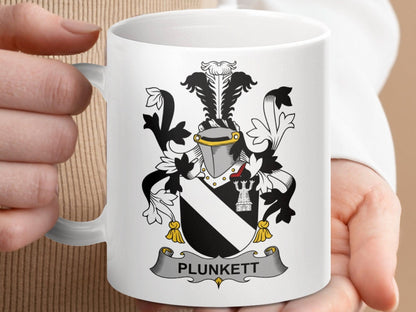 Plunkett Family Irish Heraldic Crest Mug - Celtic Ancestry Gifts