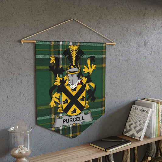Purcell Family Name Plaid Coat of Arms Wall Hanging product type