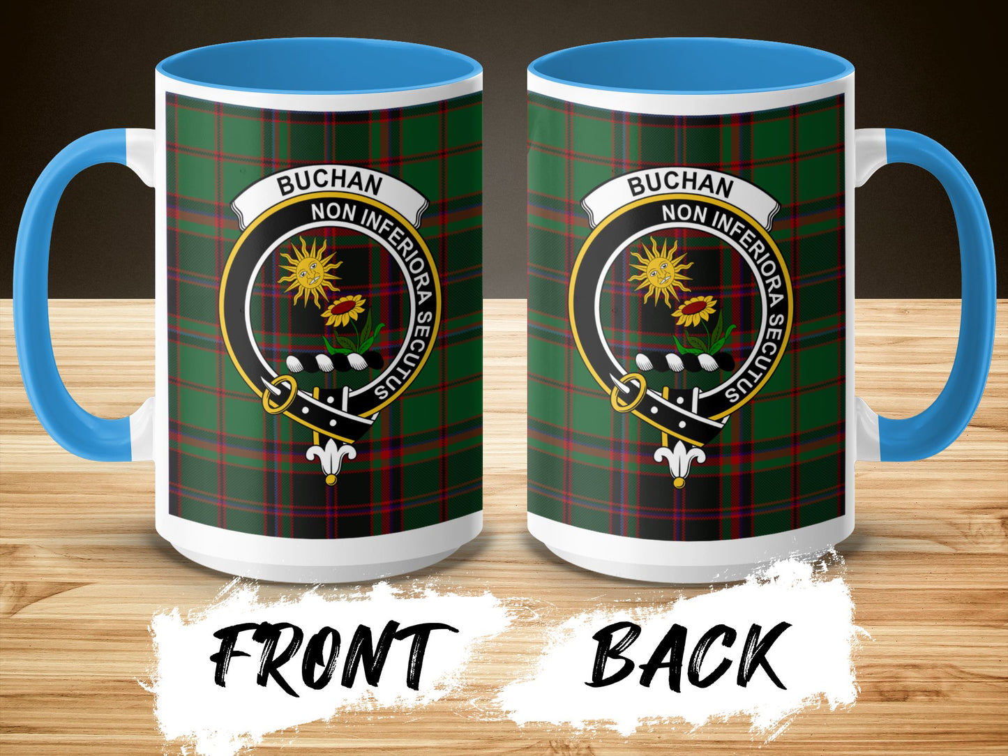 Buchan Tartan Coat of Arms Family Crest Design Mug - Living Stone Gifts