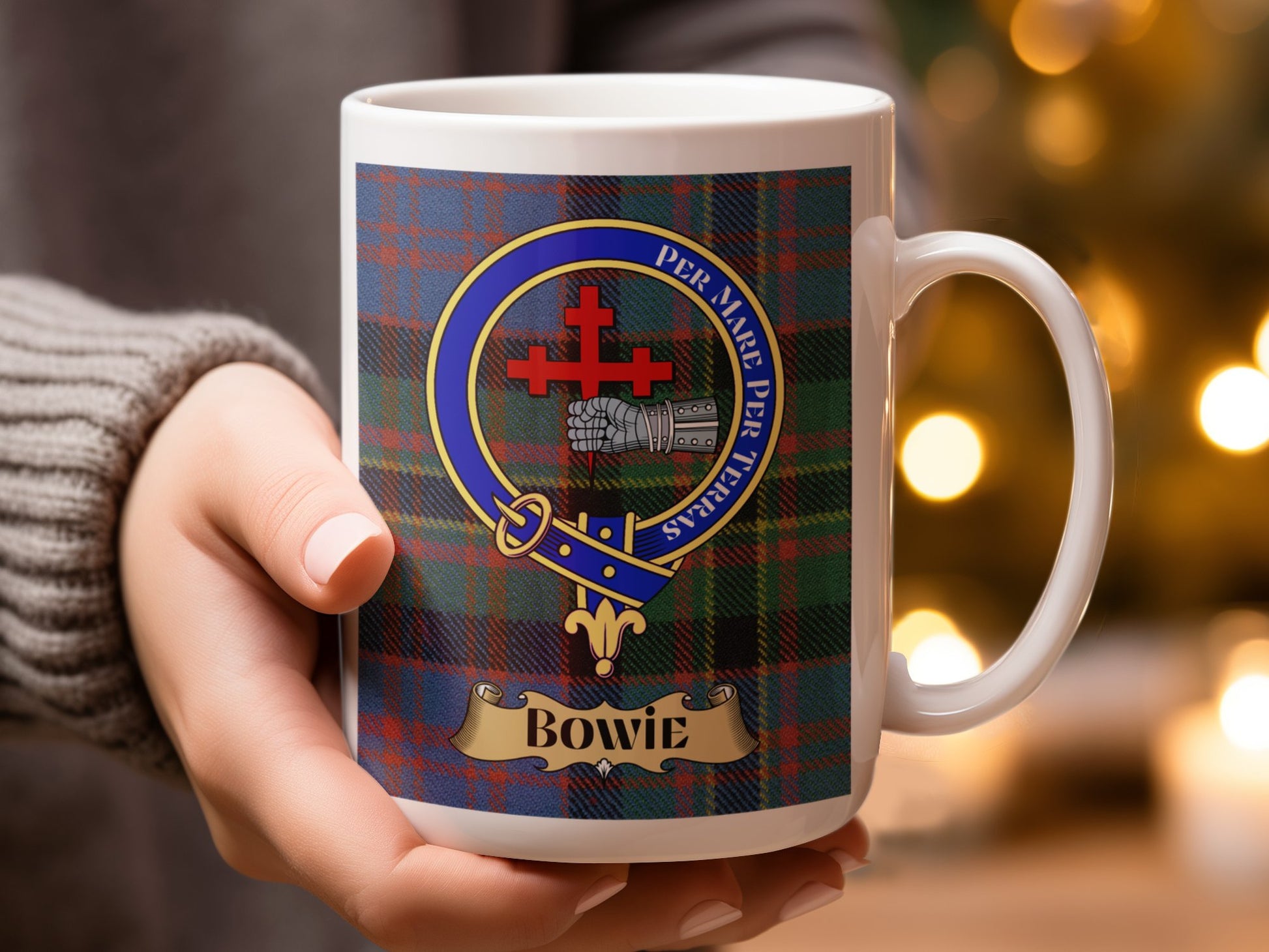 Scottish Clan Crest Tartan Design Bowie Mug - Living Stone Gifts