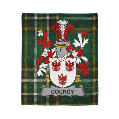 Courcy Family Crest and Tartan Blanket product
