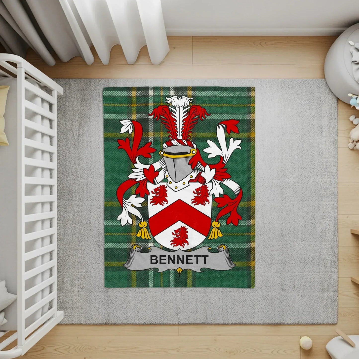 Elegant Bennett Family Crest Shield Design Rug product
