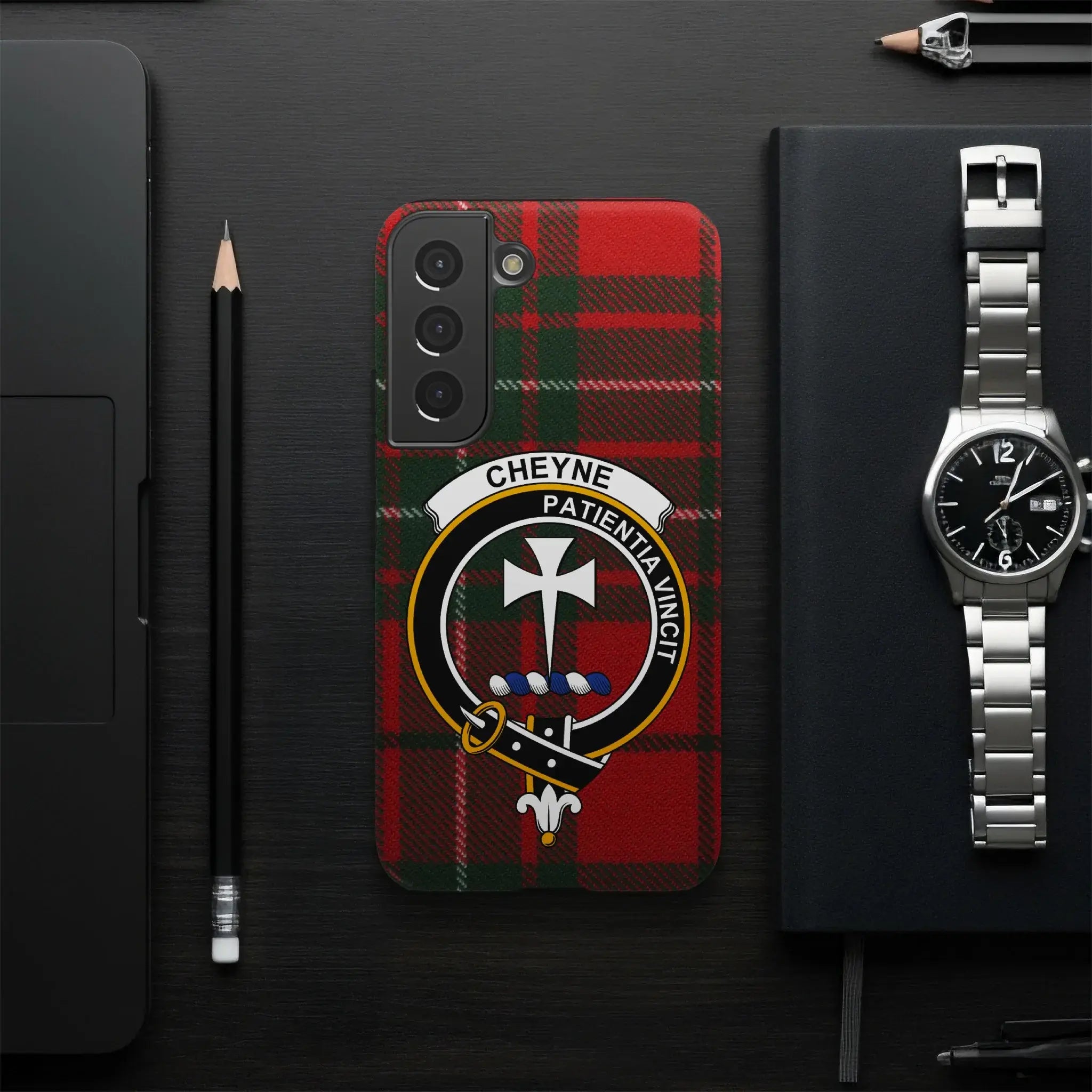 Cheyne Patientia Vincit Plaid Phone Case